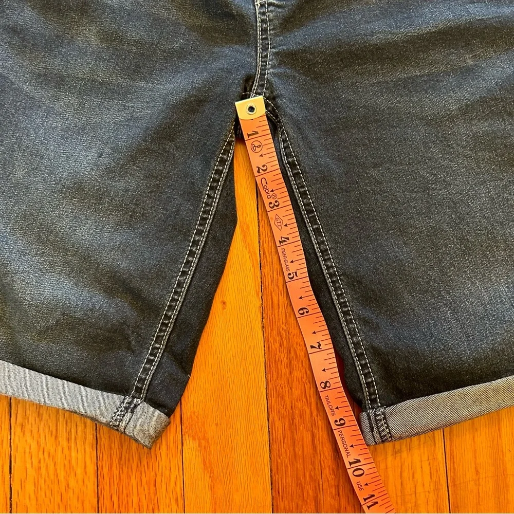 Justice Blue Denim Shorts with Gray Waistband
